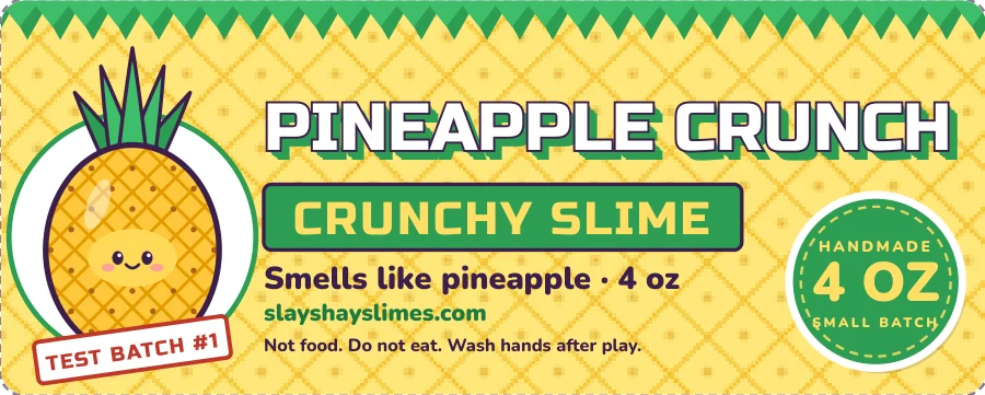 Pineapple Crunch jar label